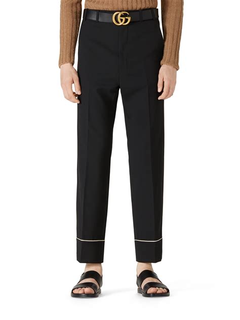 gucci stretch cotton trousers|Gucci trousers for men.